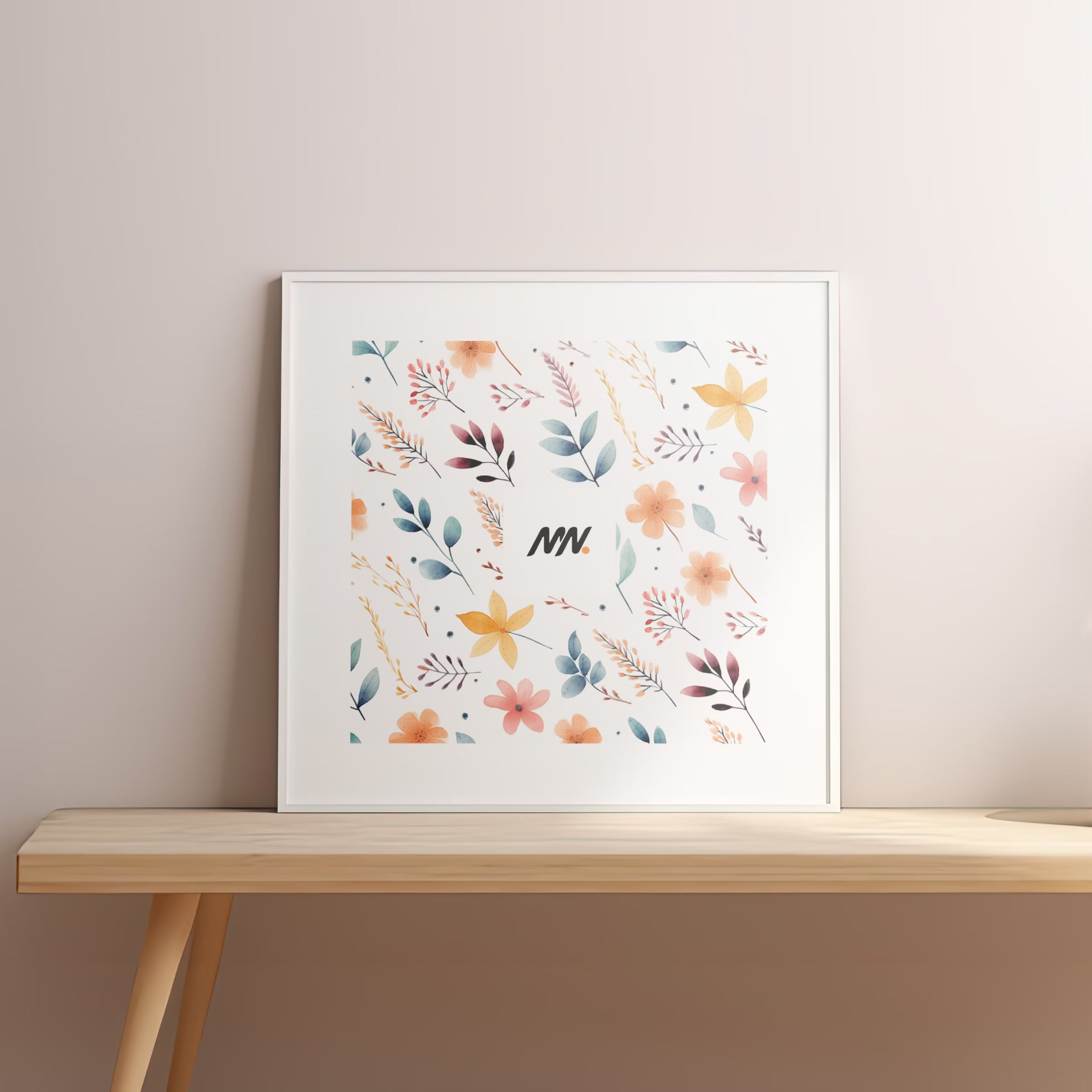 Free Square Wall Frame Mockup