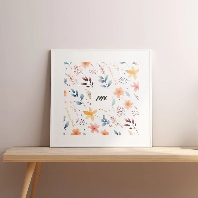 Free Square Wall Frame Mockup