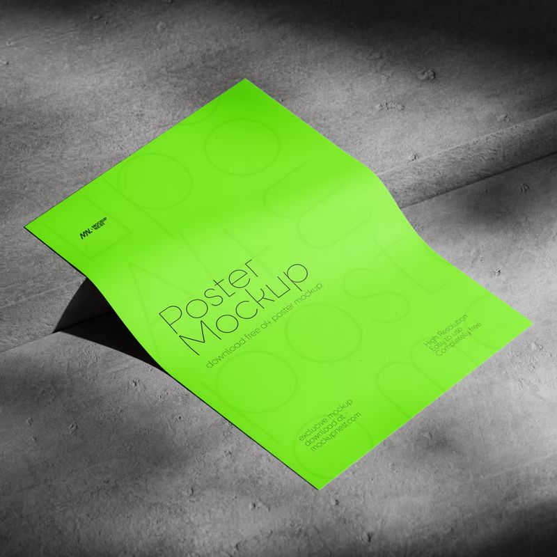 A4 Poster Mockup On Concrete 2