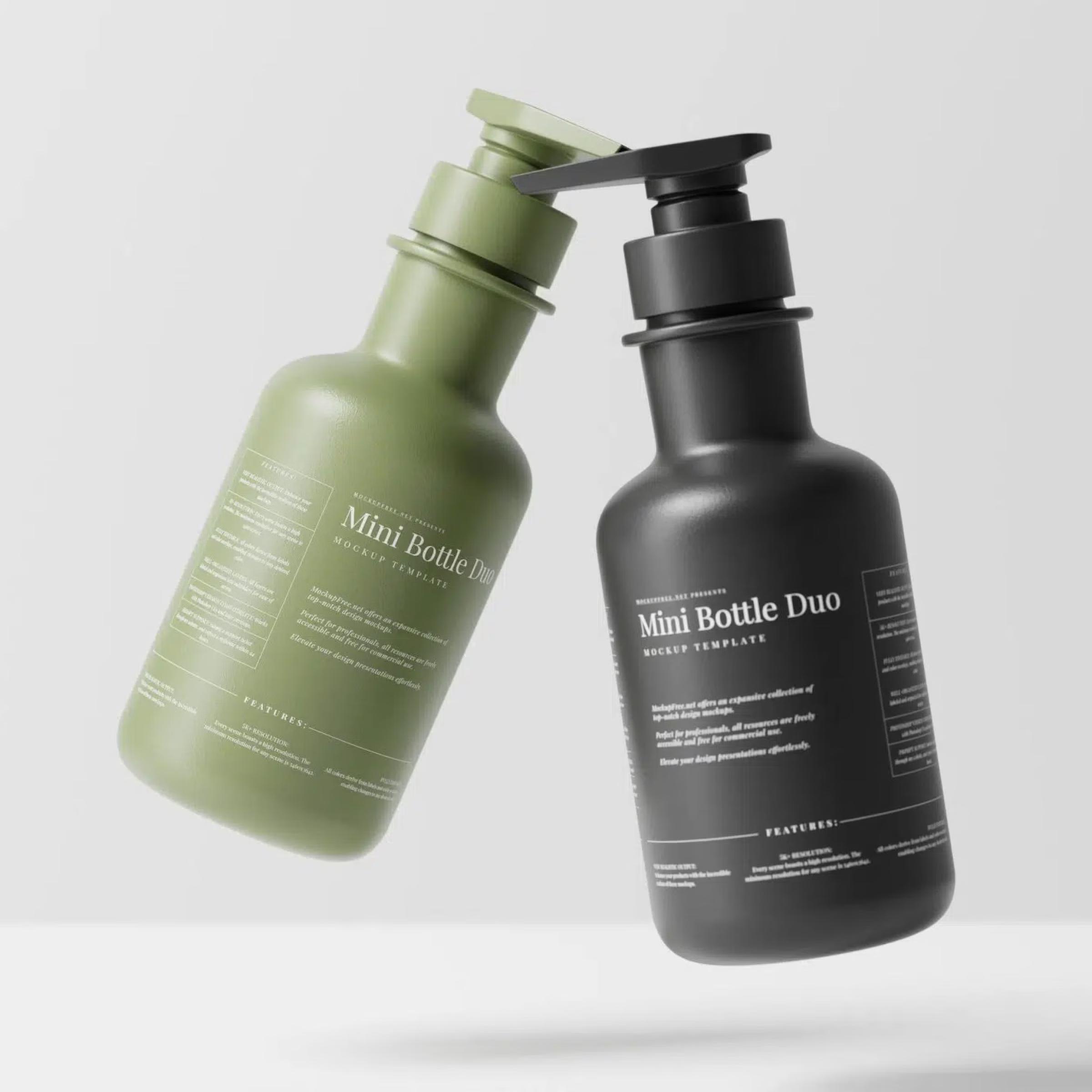 Small Plastic Bottle Pair Mockups 8