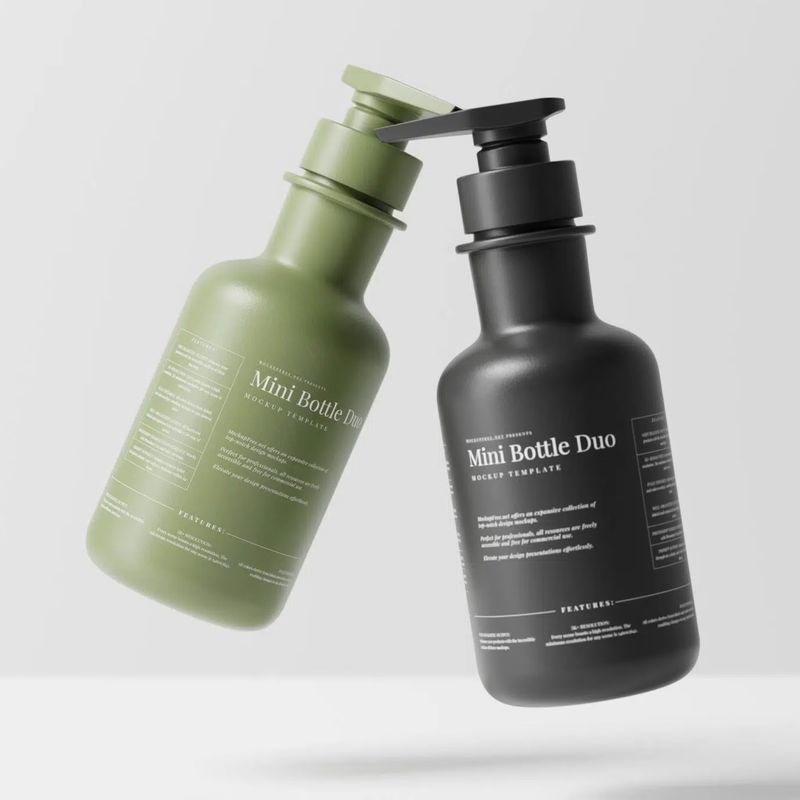 Small Plastic Bottle Pair Mockups 8