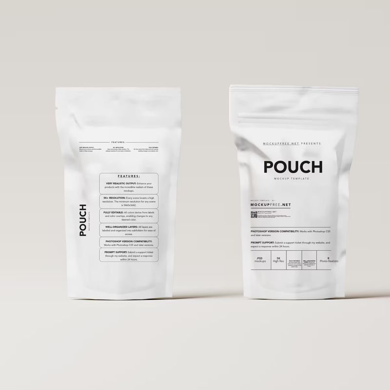 White Refill Pouch Mockups