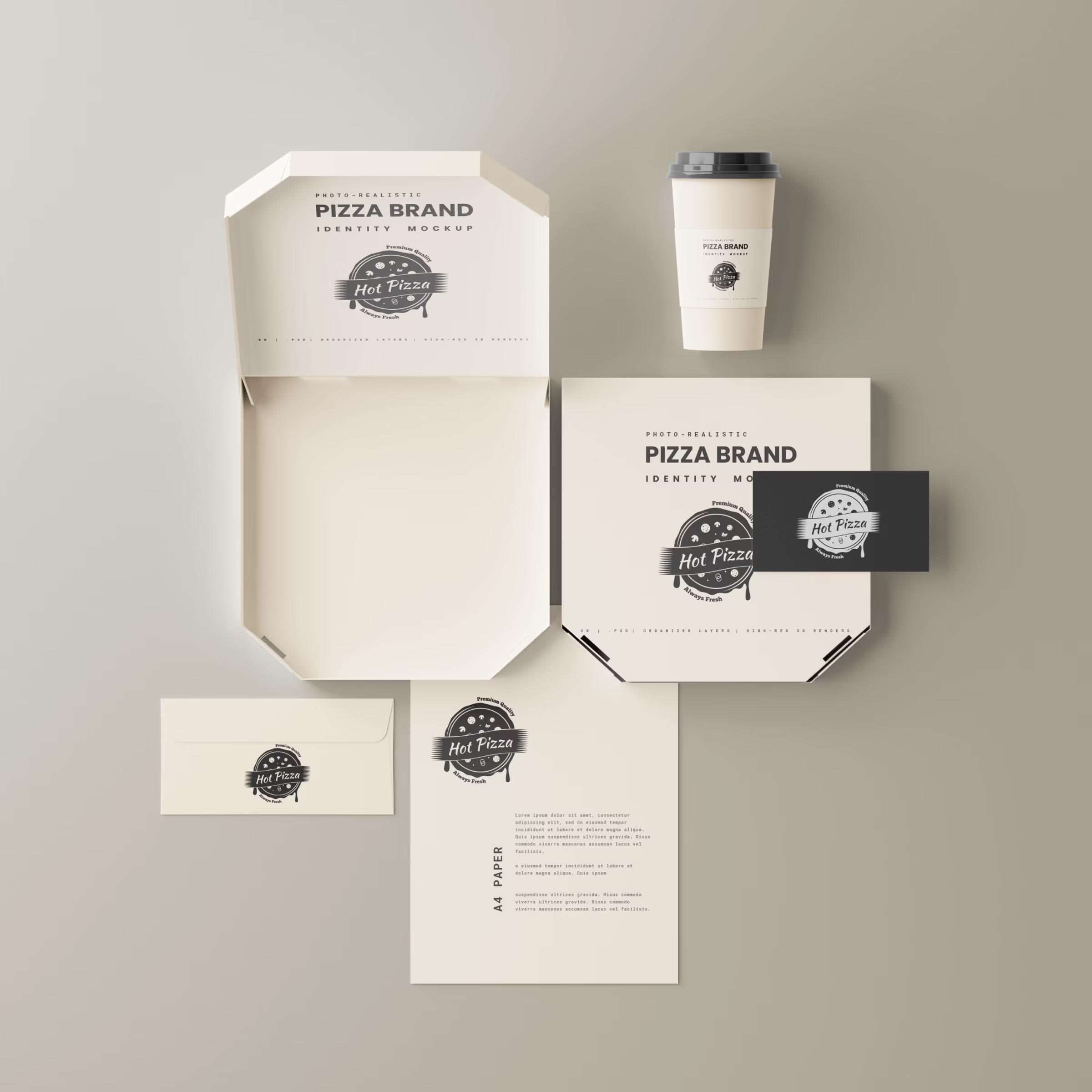 Pizza Branding Mockup Set