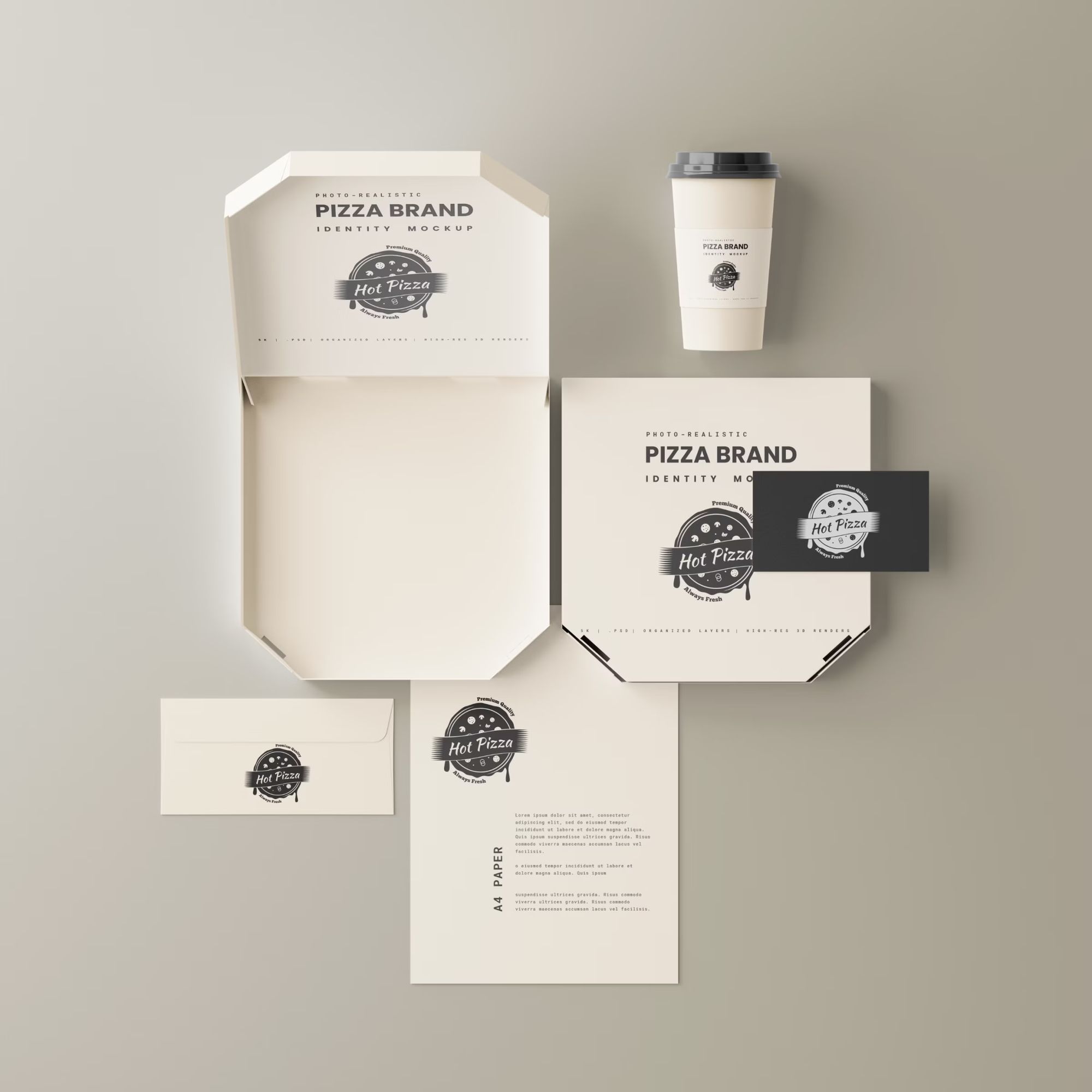 Pizza Branding Mockup Set