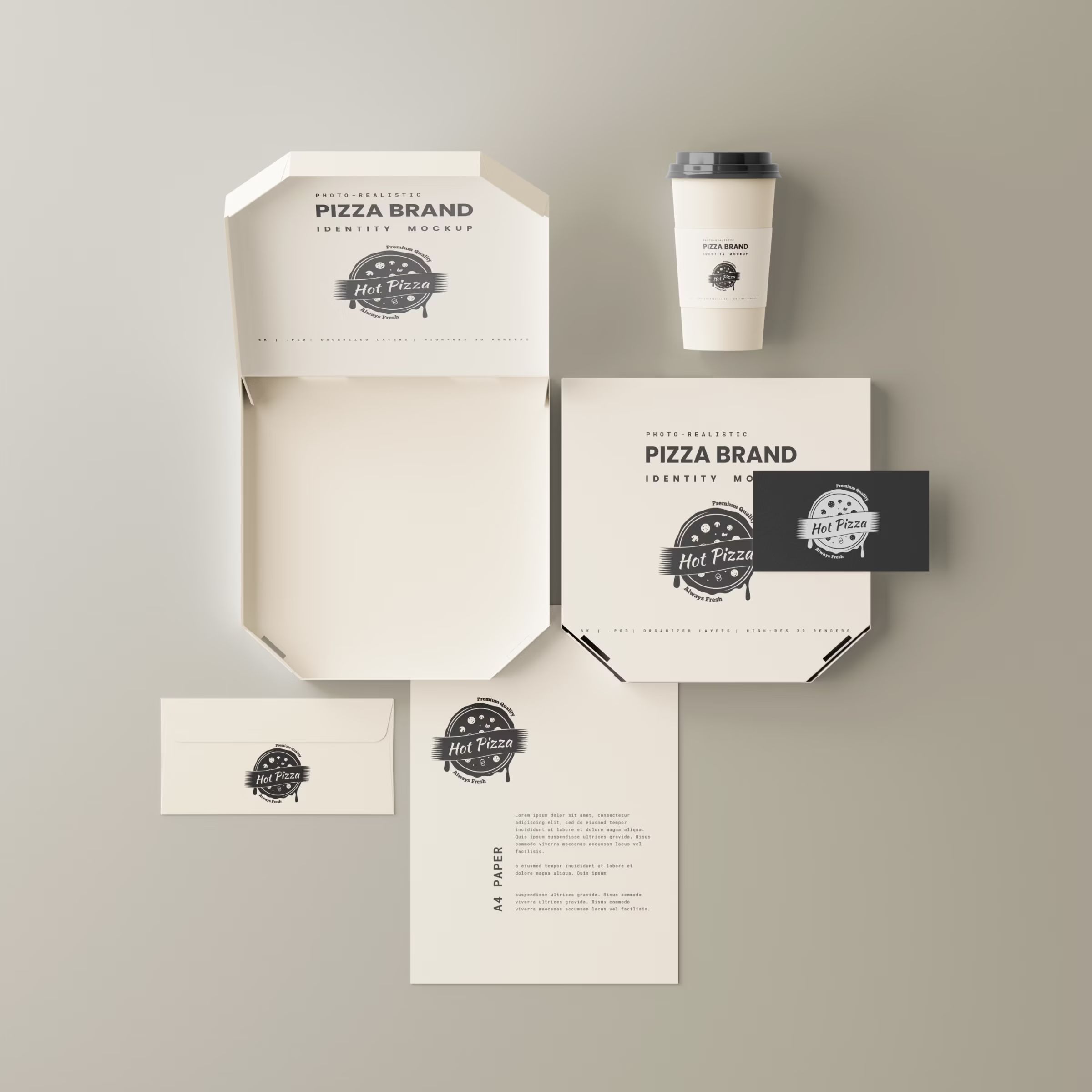 Pizza Branding Mockup Set