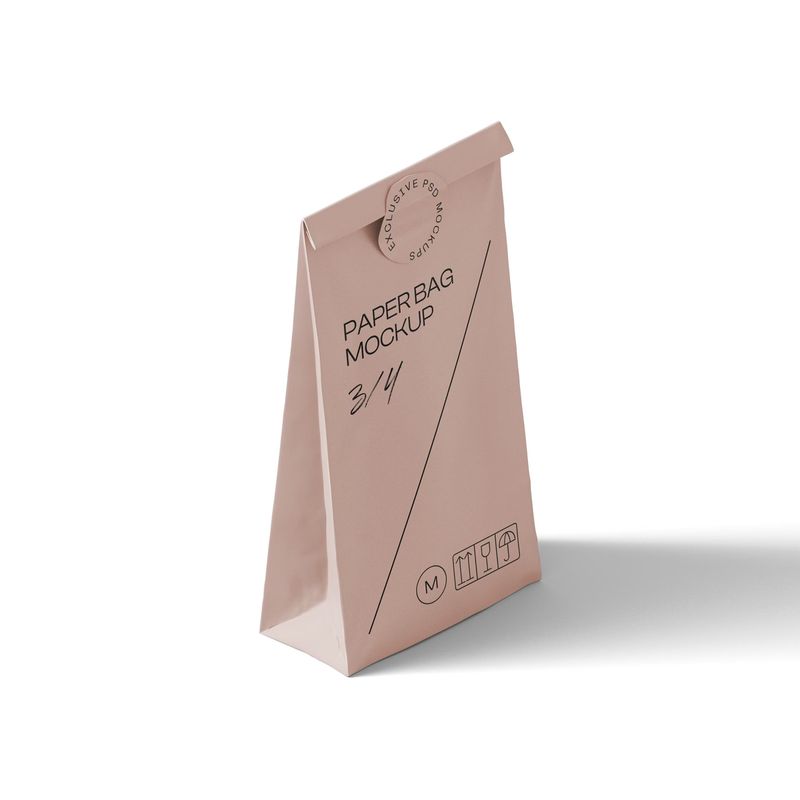 Free Paper Bag Mockup V31 Isometric