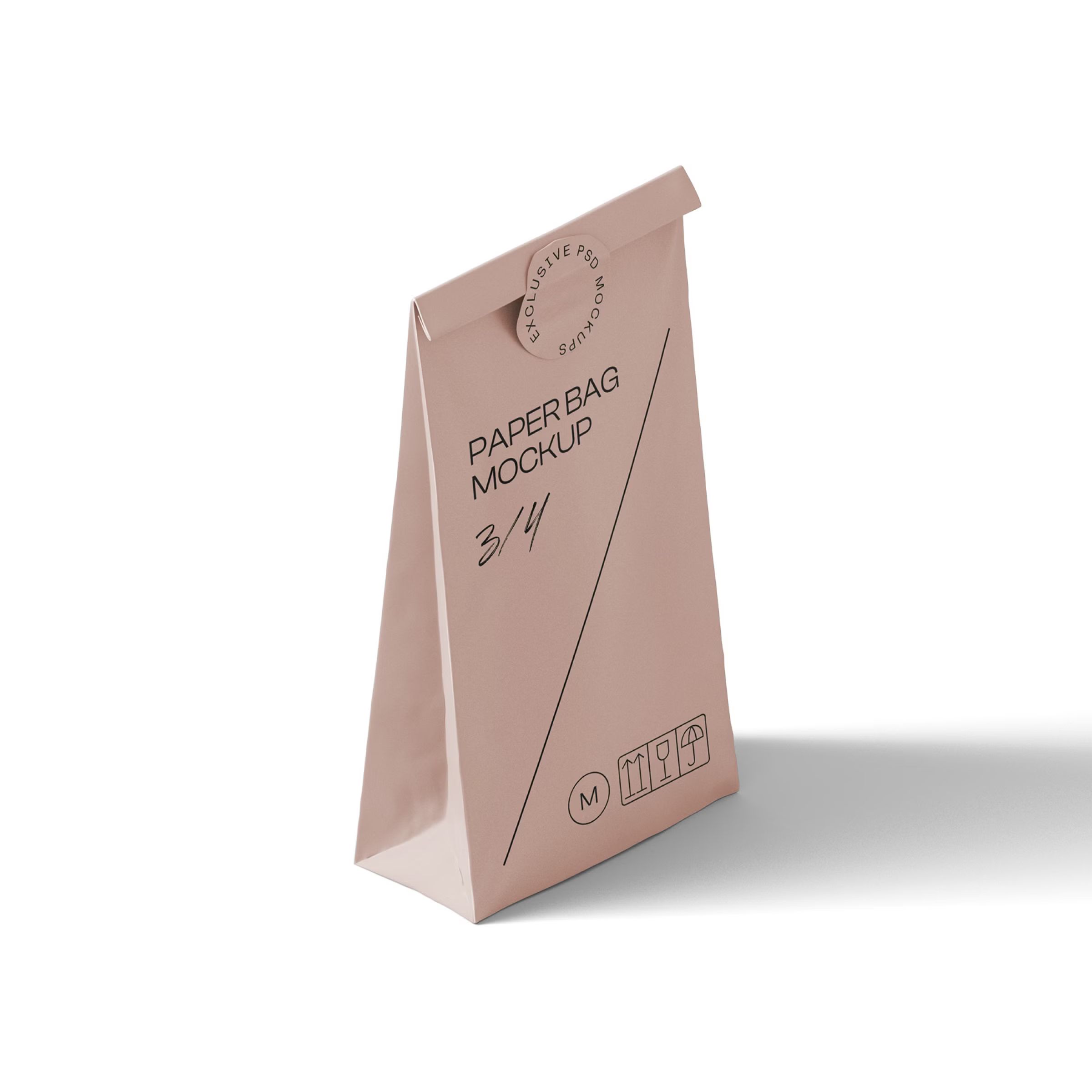 Free Paper Bag Mockup V31 Isometric