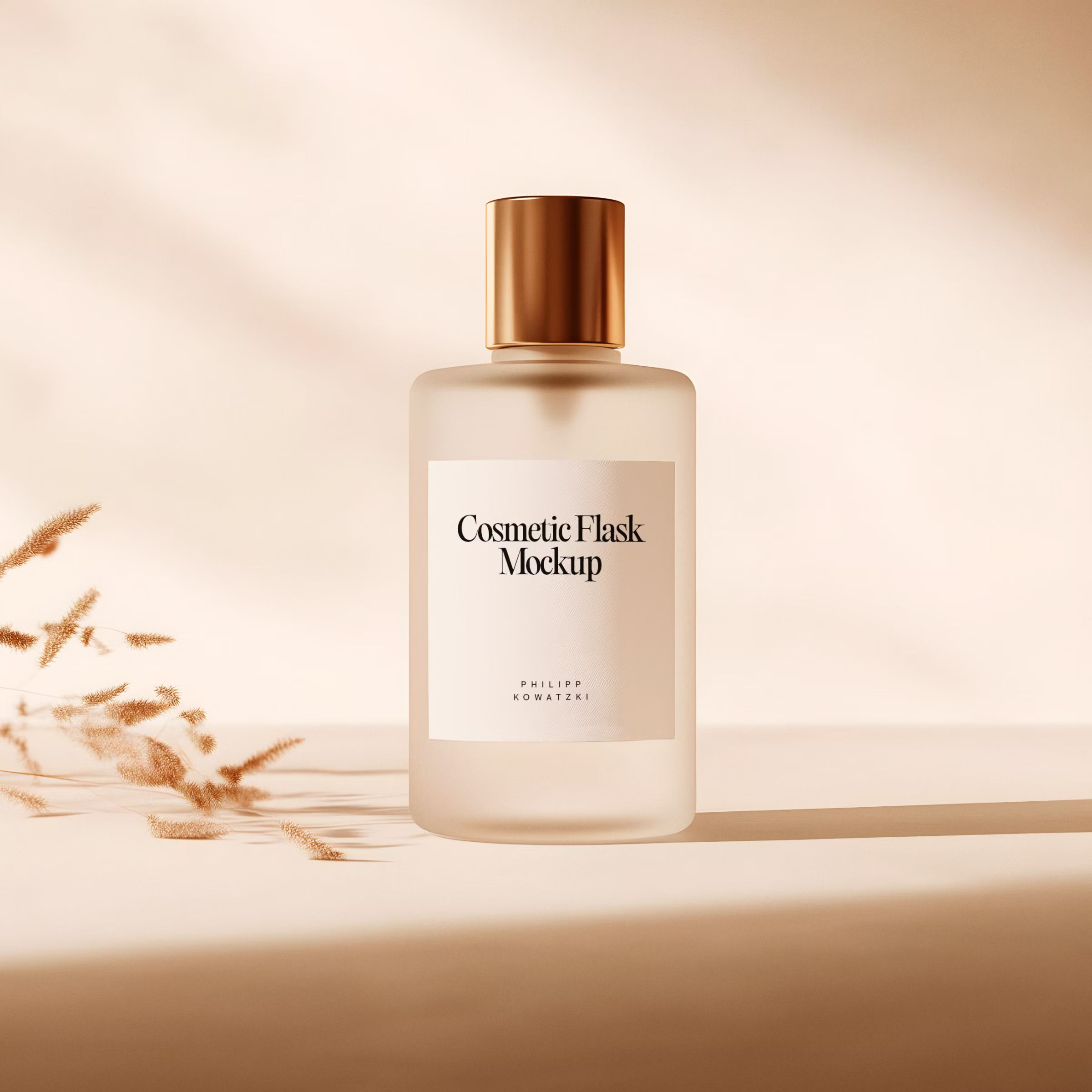 Cosmetic Flask Bottle Mockup