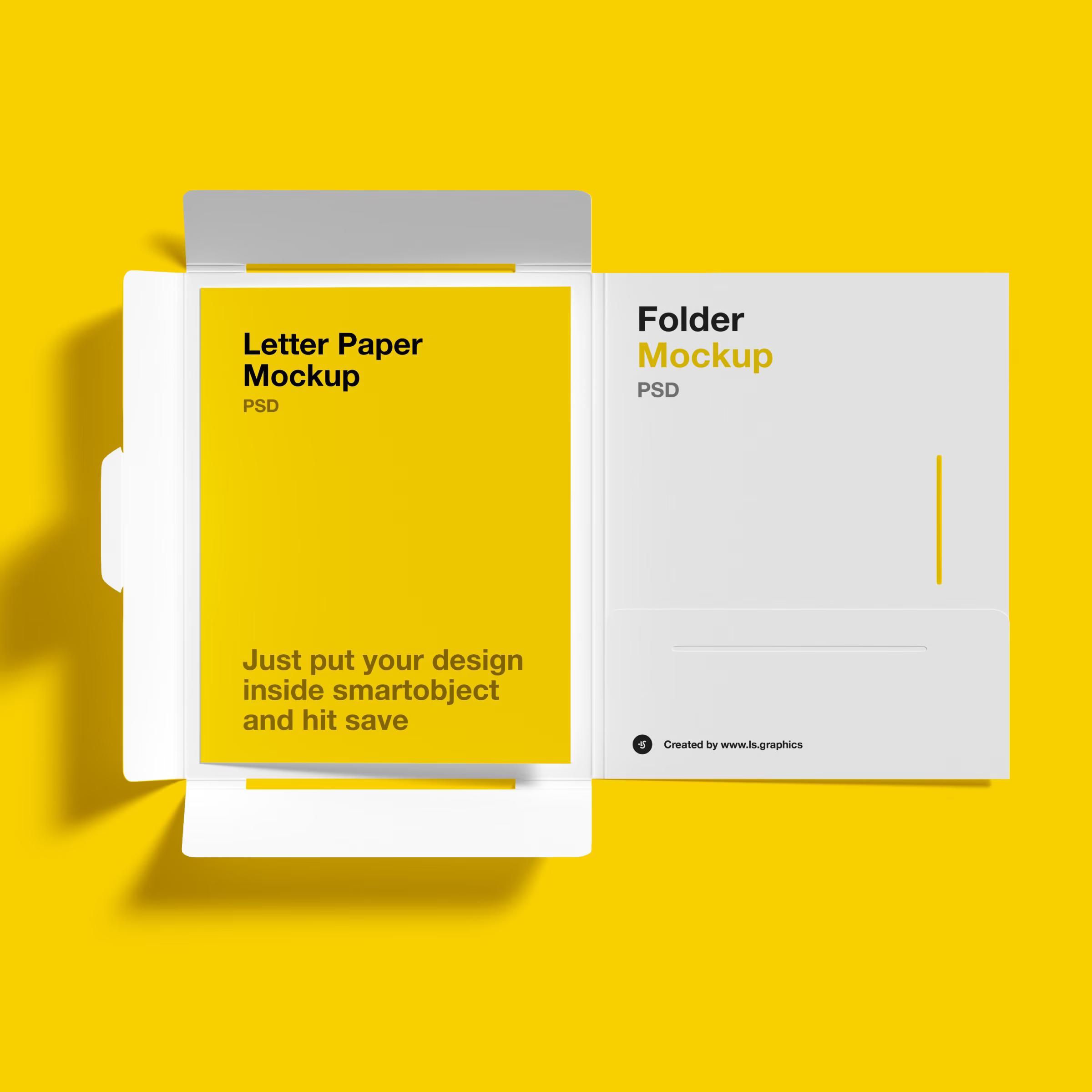 Free Brochure Folder Letter Mockups