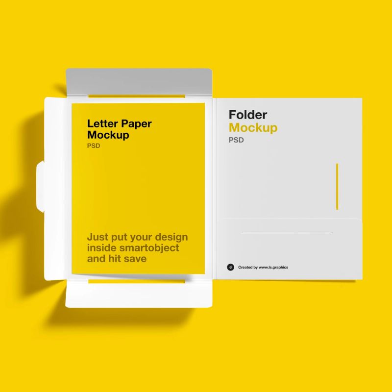 Free Brochure Folder Letter Mockups