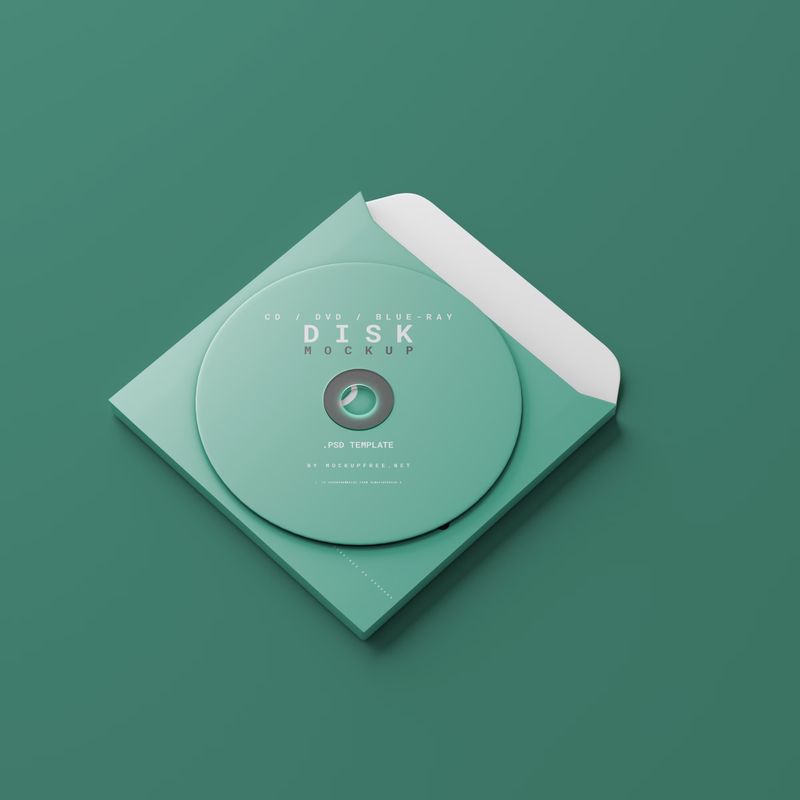 CD, DVD or Blue-Ray Disc with Box Mockups 3