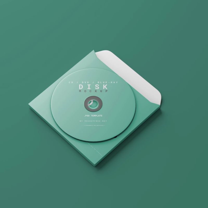 CD, DVD or Blue-Ray Disc with Box Mockups 3