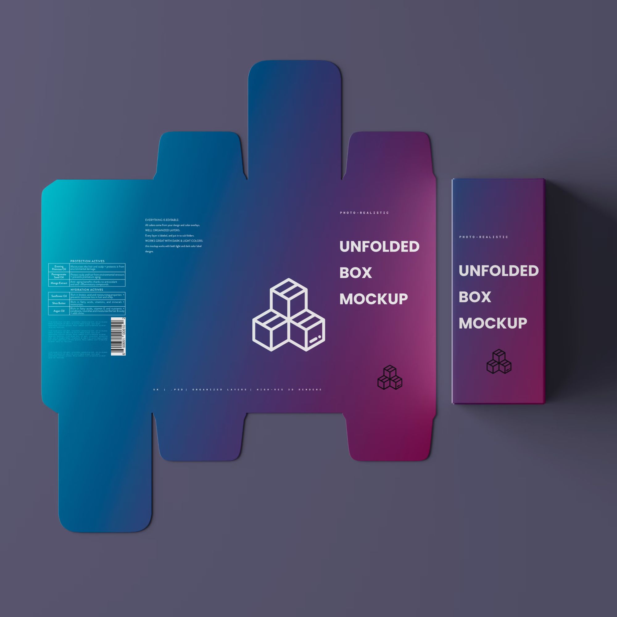 Unfolded Box Mockup