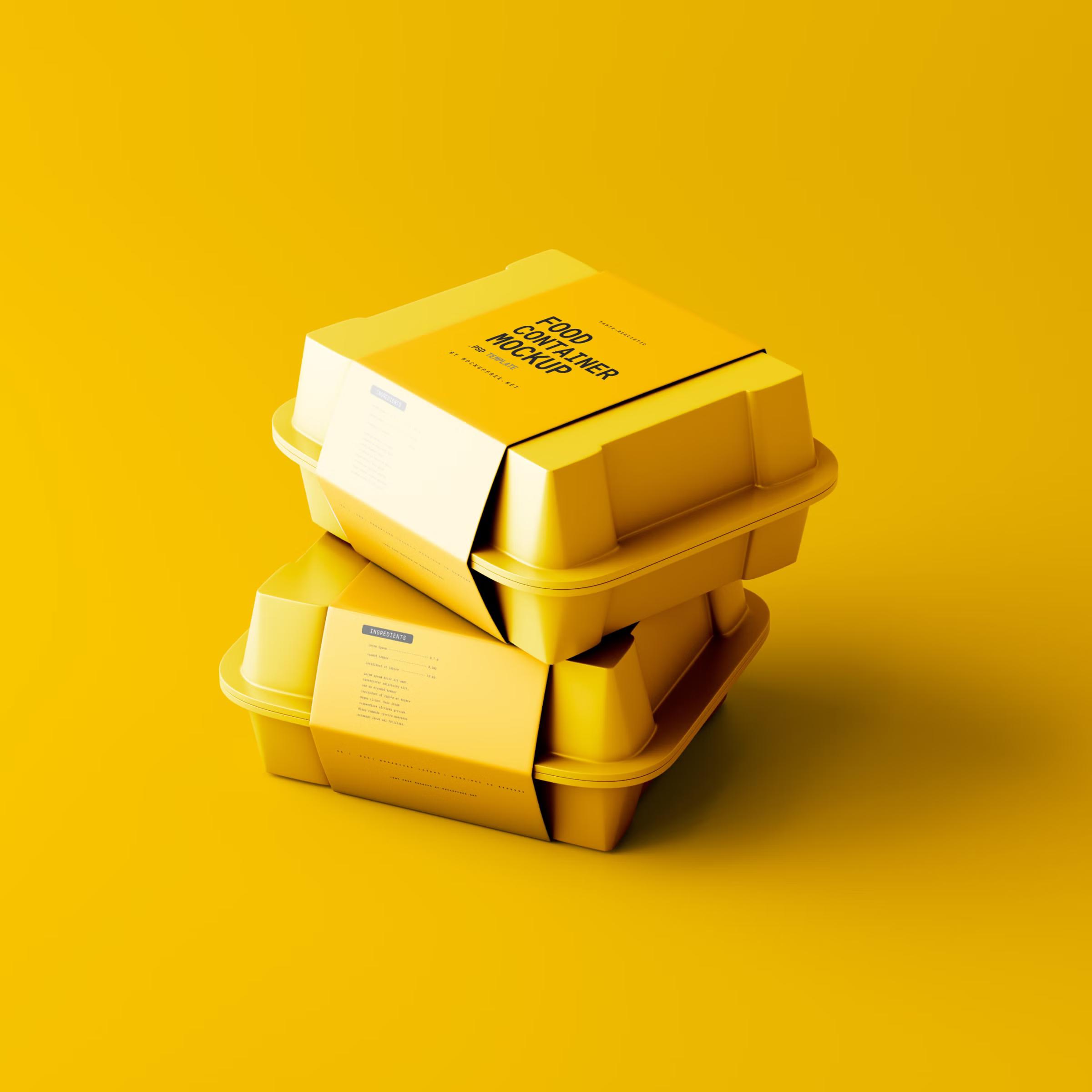 Take Out Food Box Mockup 3