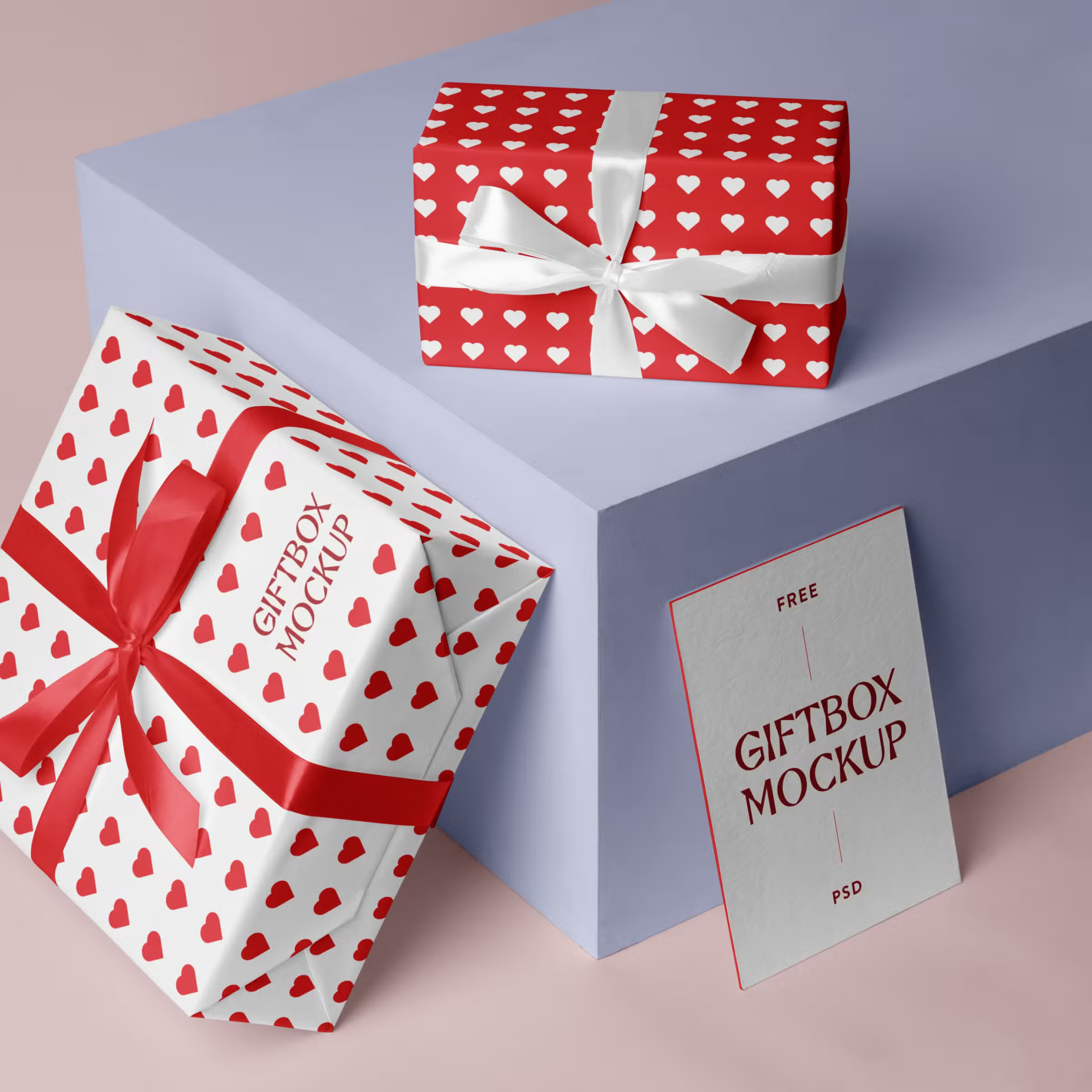 Free Boxes with Business Card Mockup