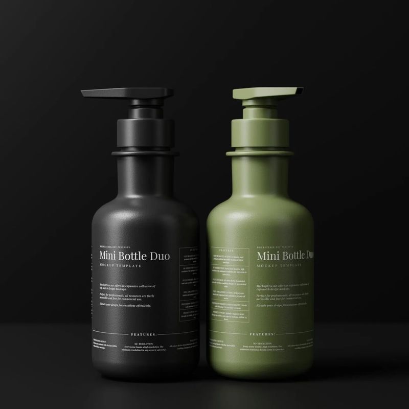 Small Plastic Bottle Pair Mockups 6