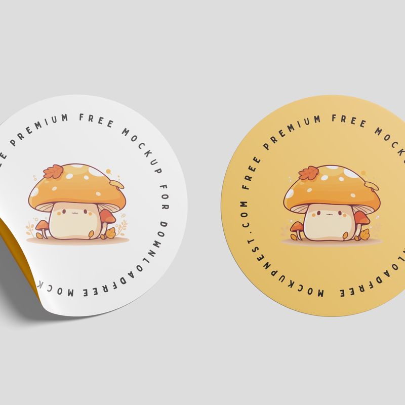 Round Sticker Mockup 2