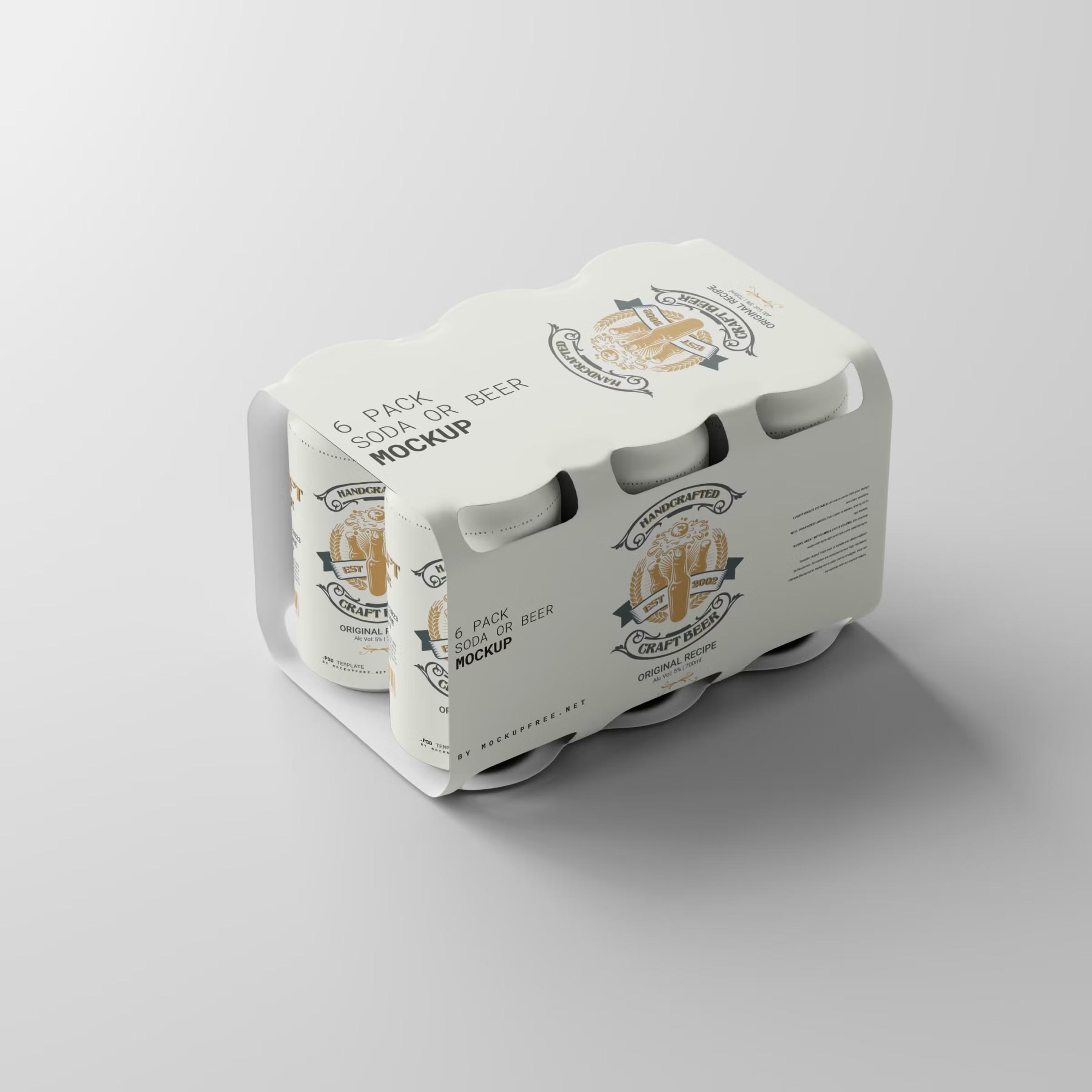 Soda or Beer Can Six-Pack Mockup 4