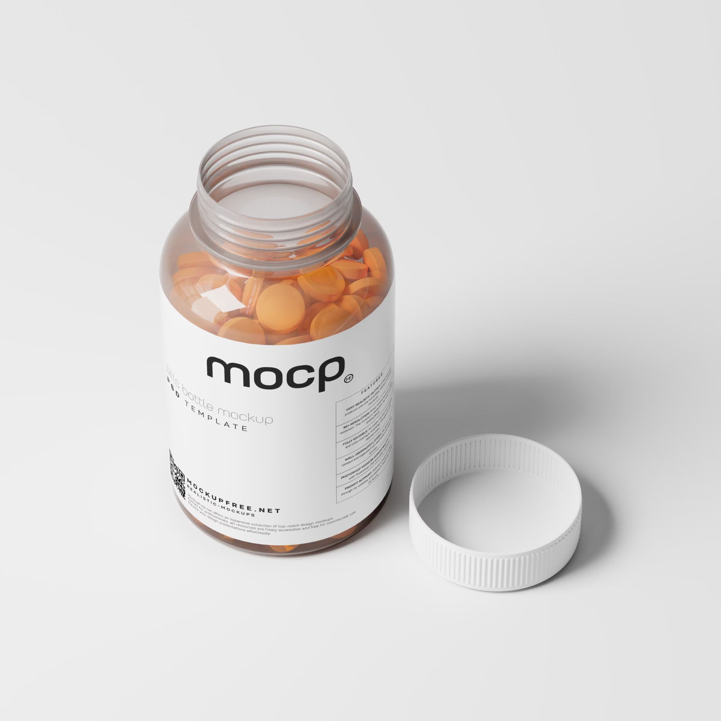 Semi Transparent Pills Bottle Mockups