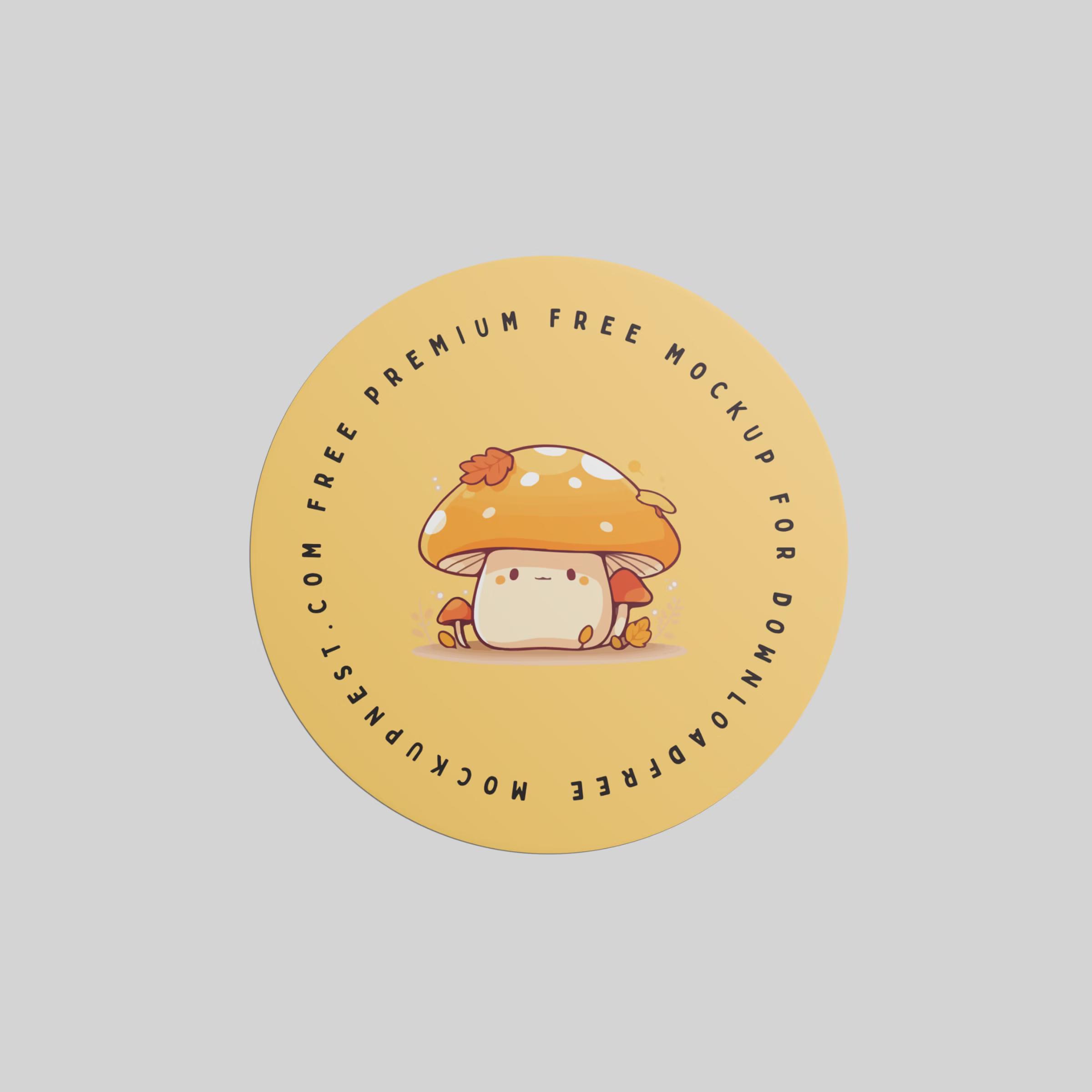 Round Sticker Mockup