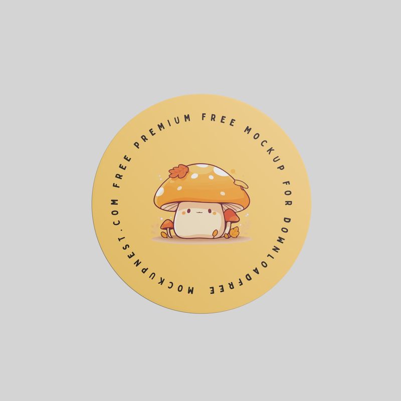 Round Sticker Mockup