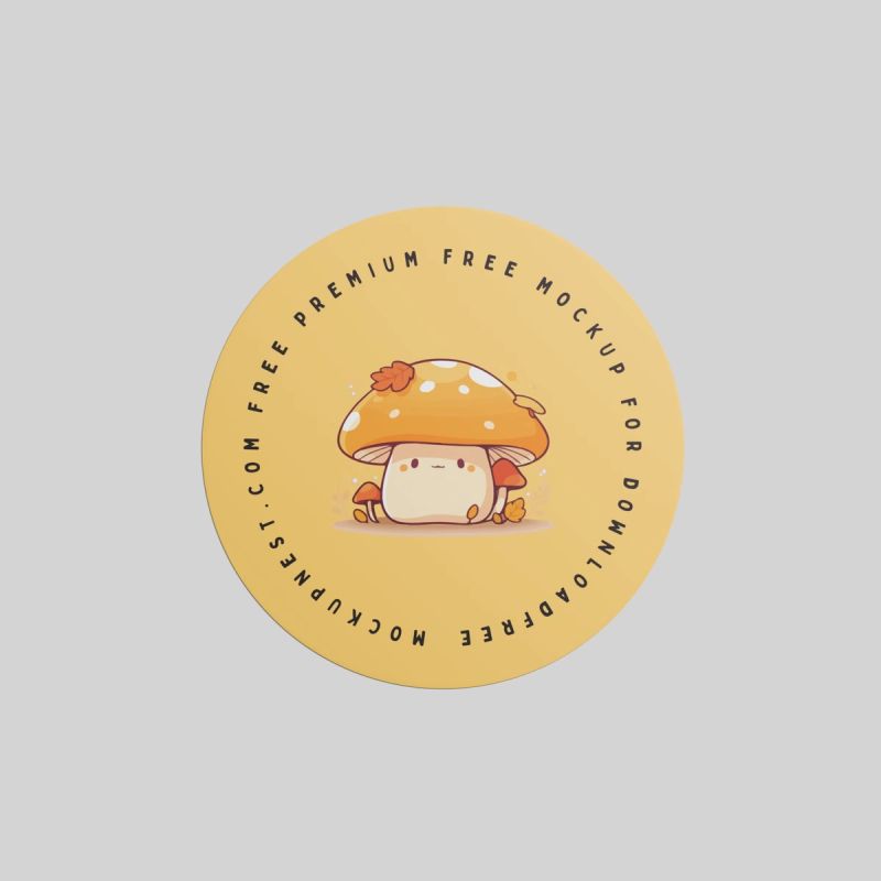 Round Sticker Mockup