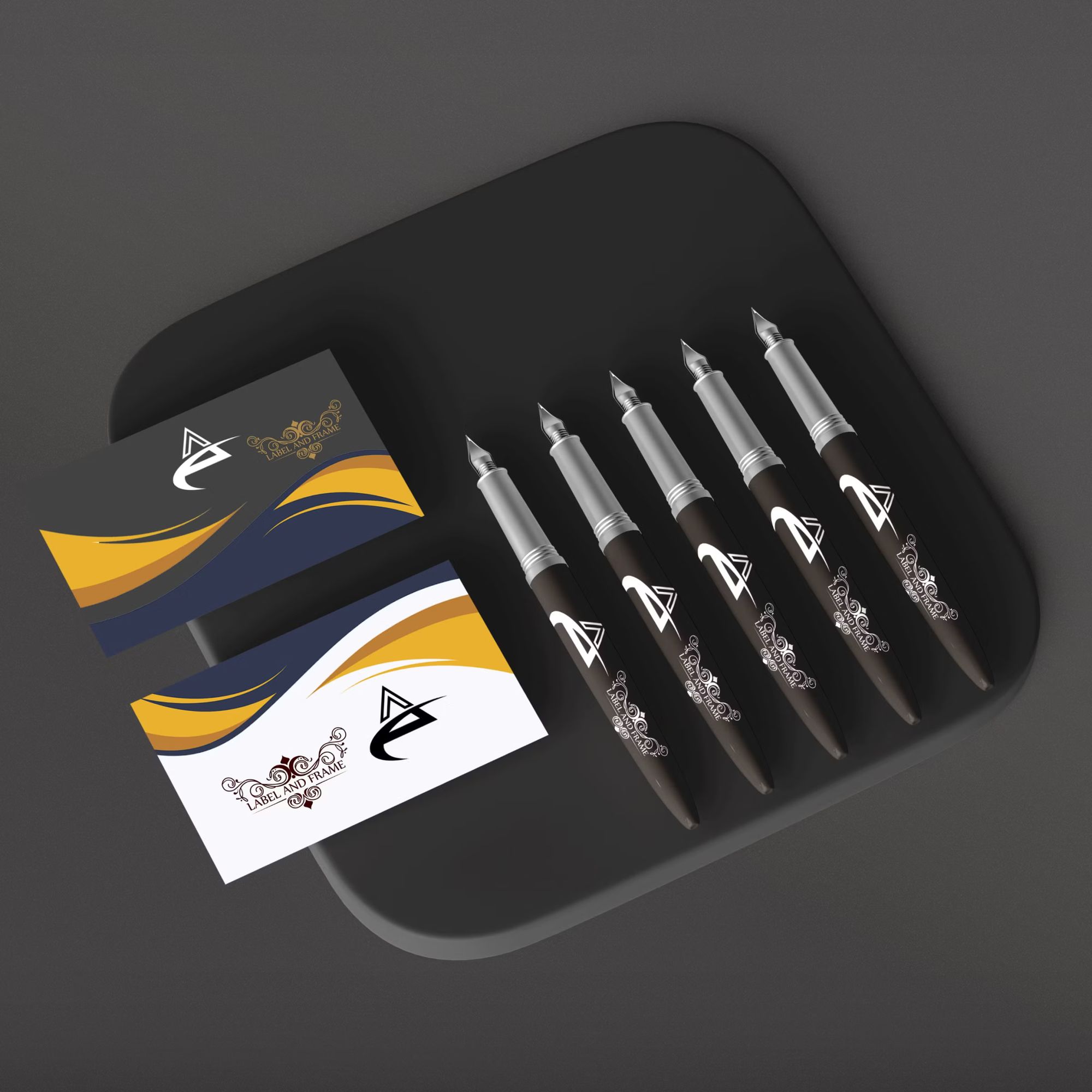 Dark Color Stationery Branding Identity Mockups 2