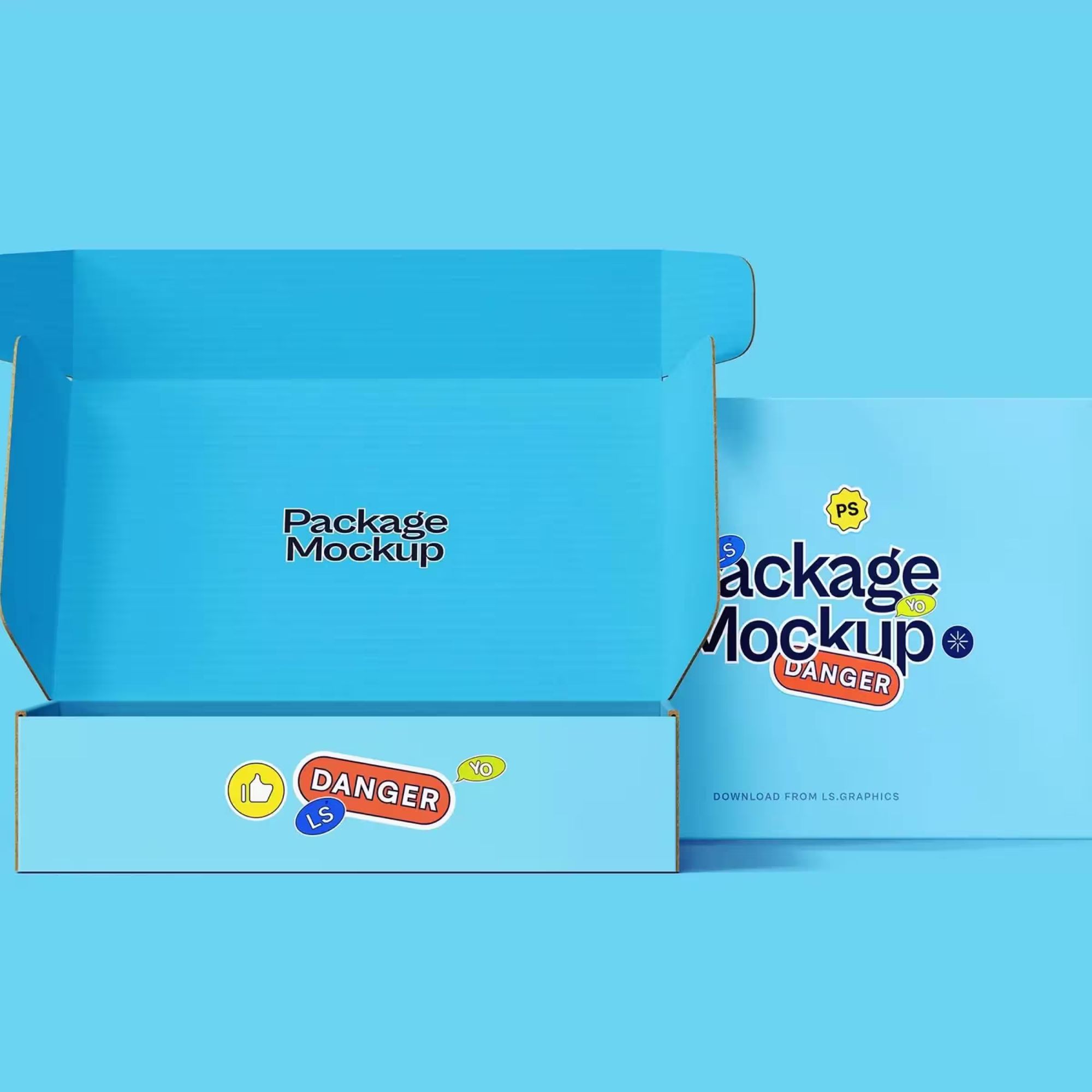 Free Cardboard Packages PSD Mockup