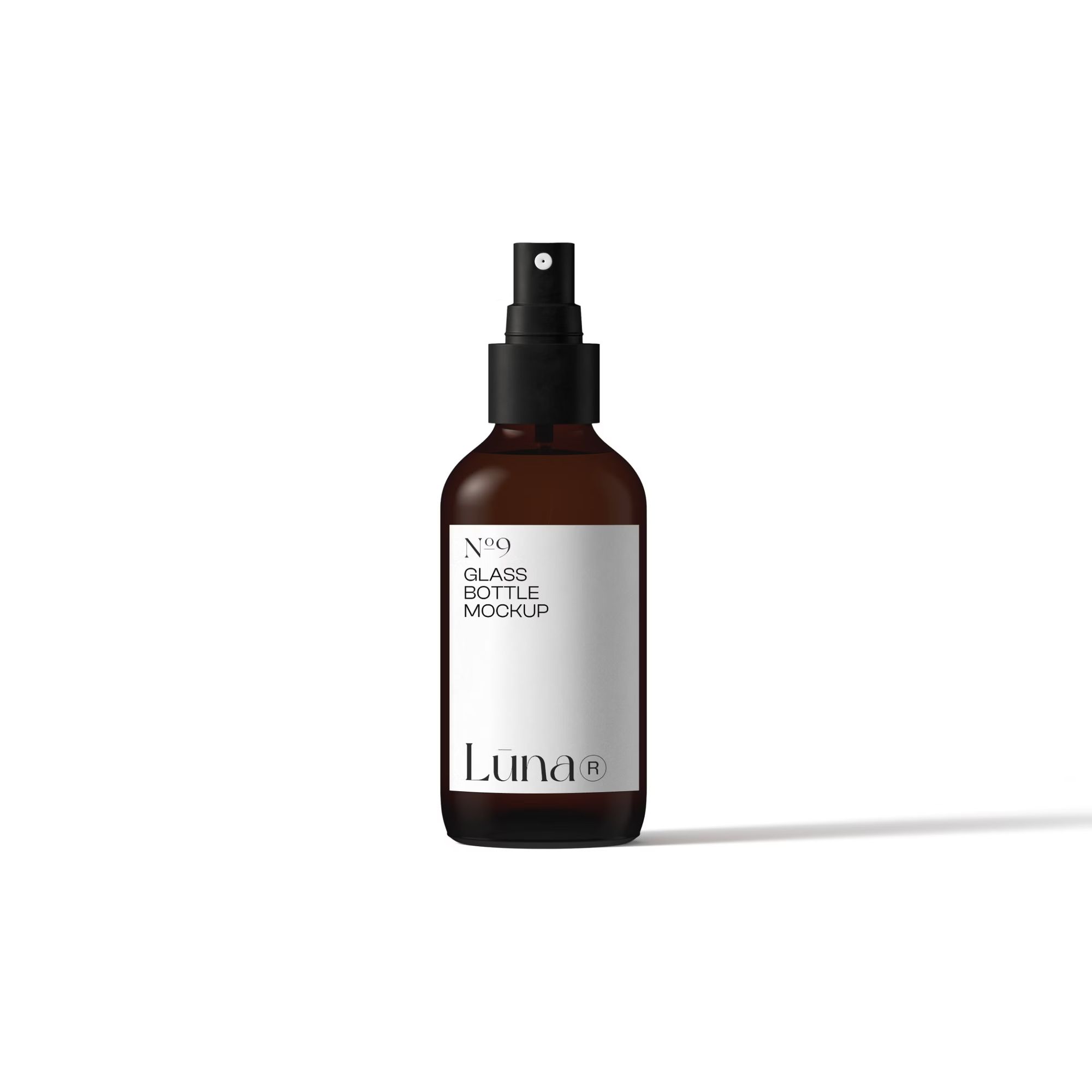Free Glass Bottle Mockup V21 Front View