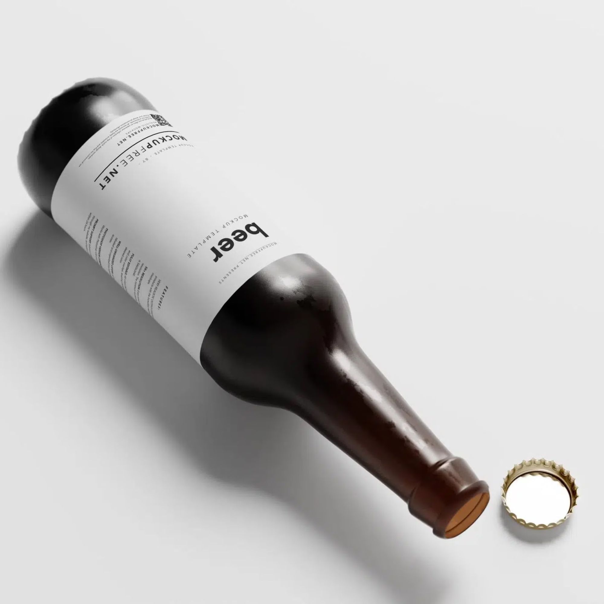 Amber Color Longneck Beer Bottle Mockup 8