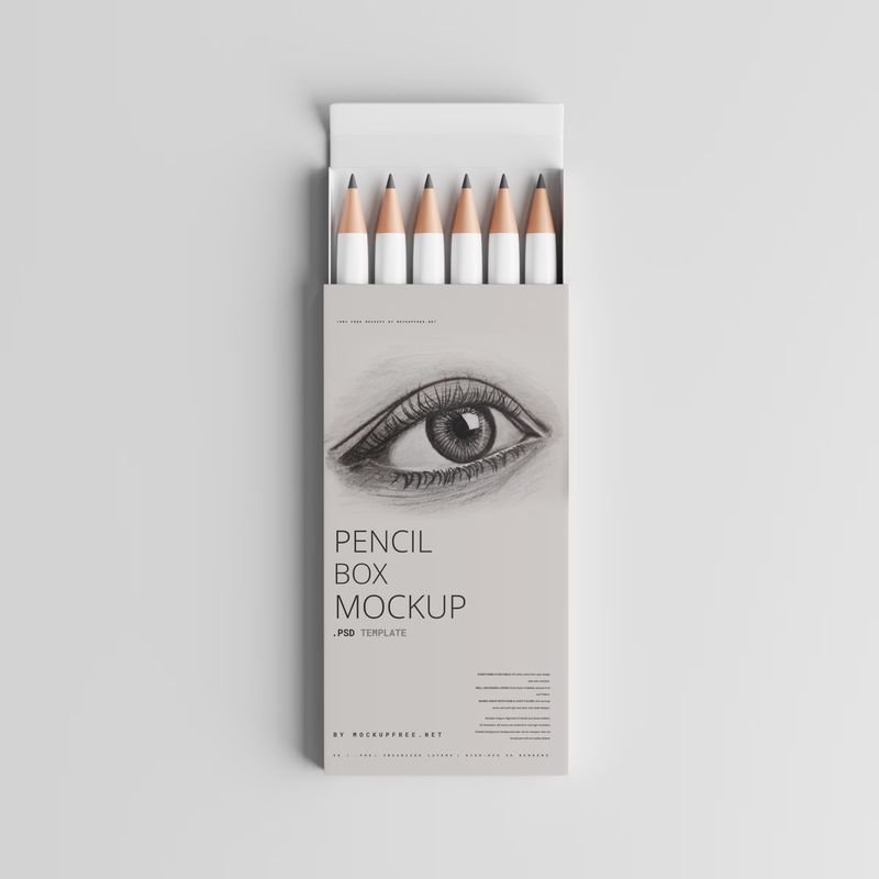 Six Pencil Packaging Box Mockup 3