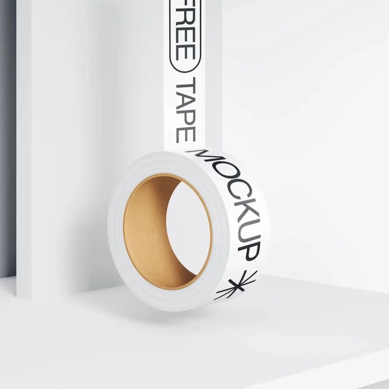 Free Hanging Duct Tape PSD Mockup