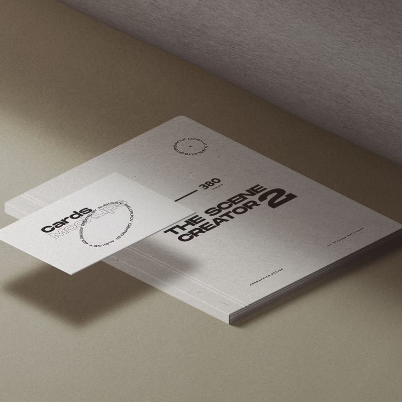 Free Notepad And Business Mockups Shadow Overlay Isometric