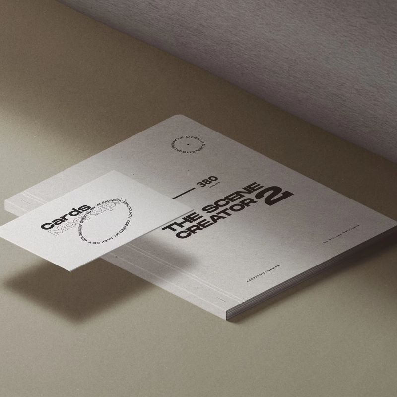 Free Notepad And Business Mockups Shadow Overlay Isometric