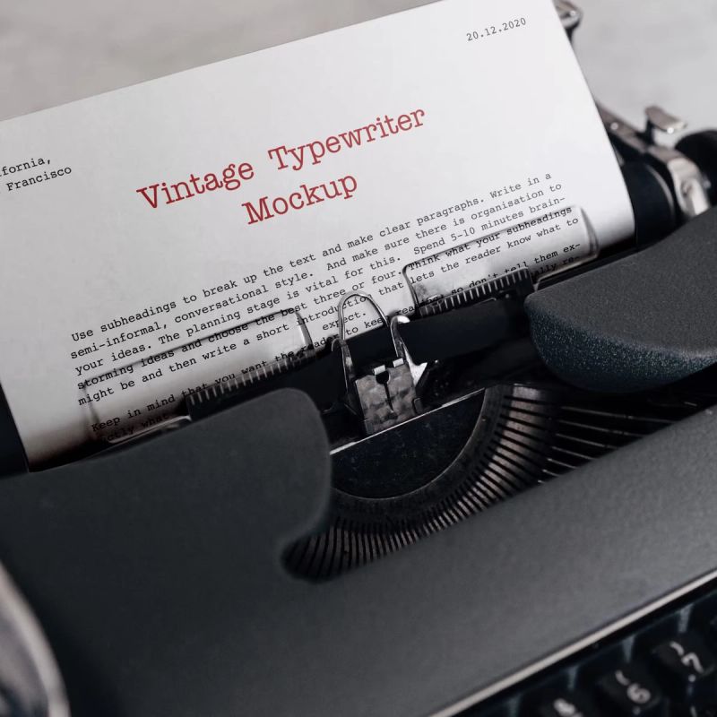 Vintage Typewriter Mockup