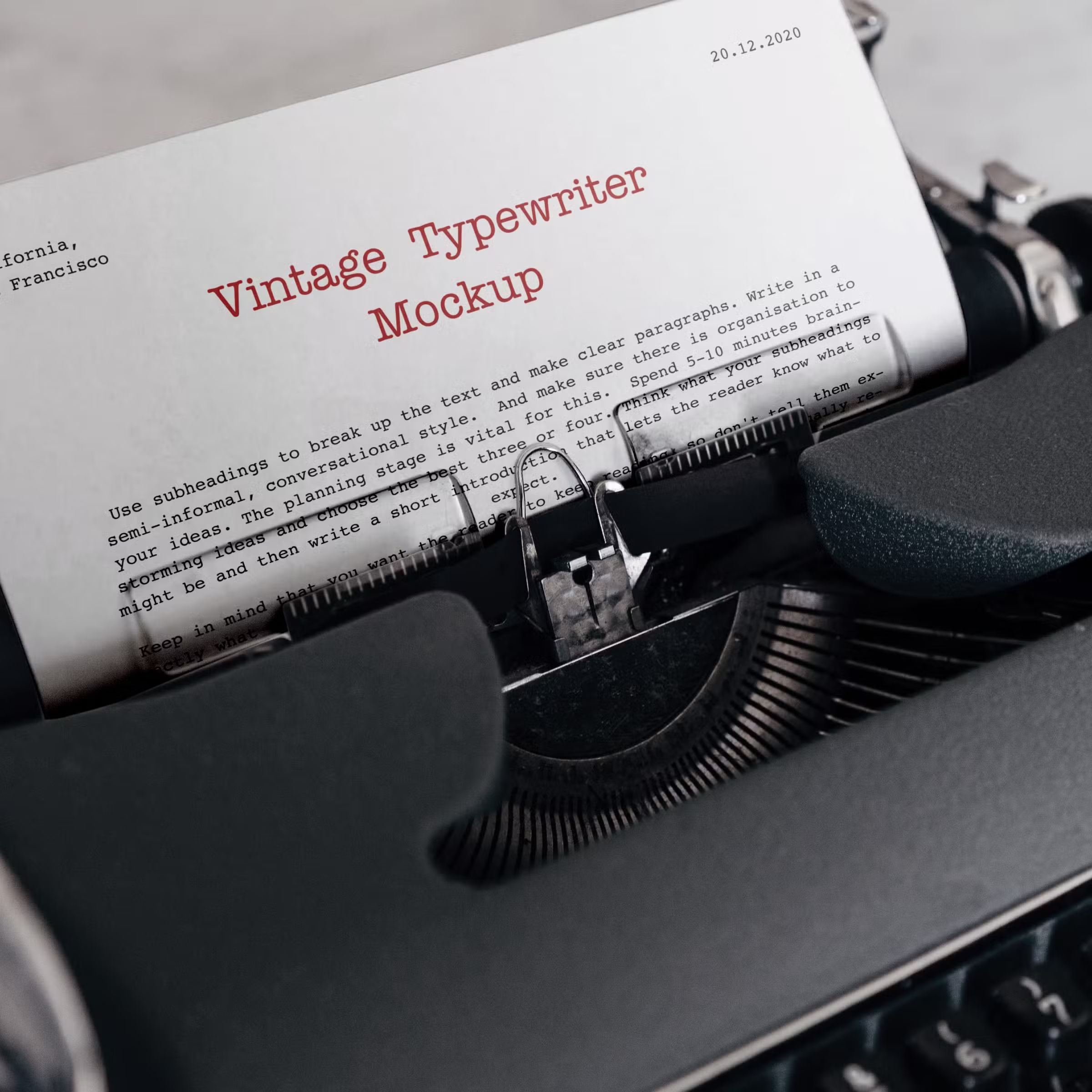 Vintage Typewriter Mockup