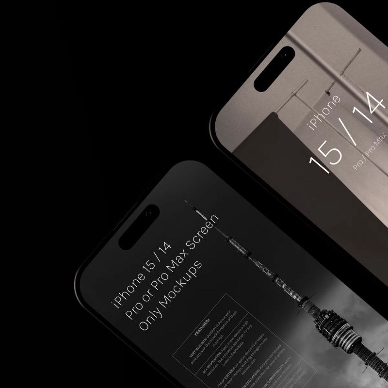 iPhone 15 / 14 Screen Only Mockups 2