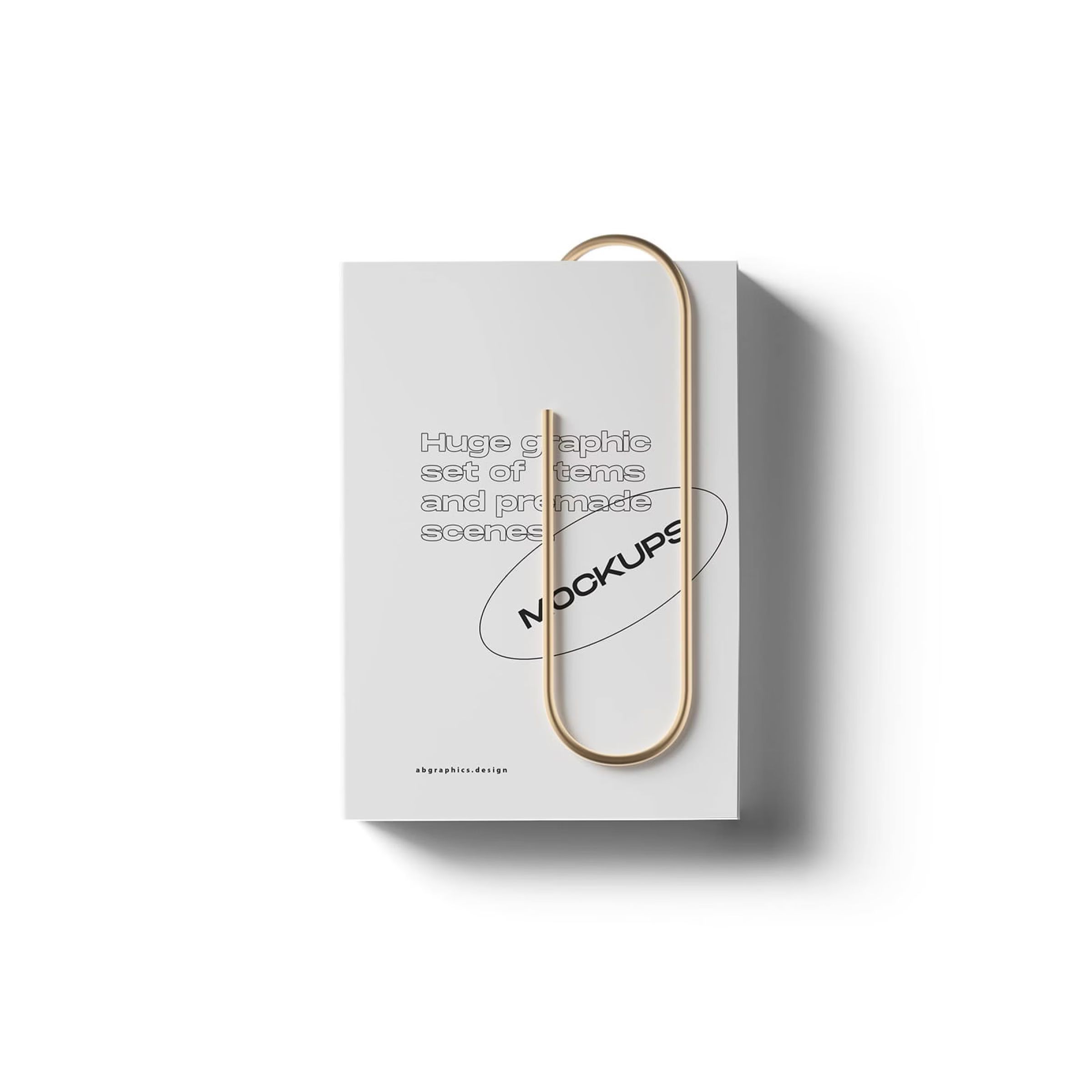 Free Closed Book With Clip Mockup Top View