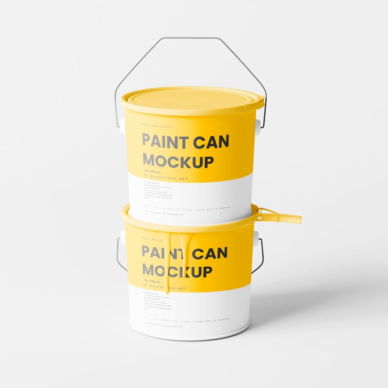 Paint Bucket Mockups with Paint Dripping 4