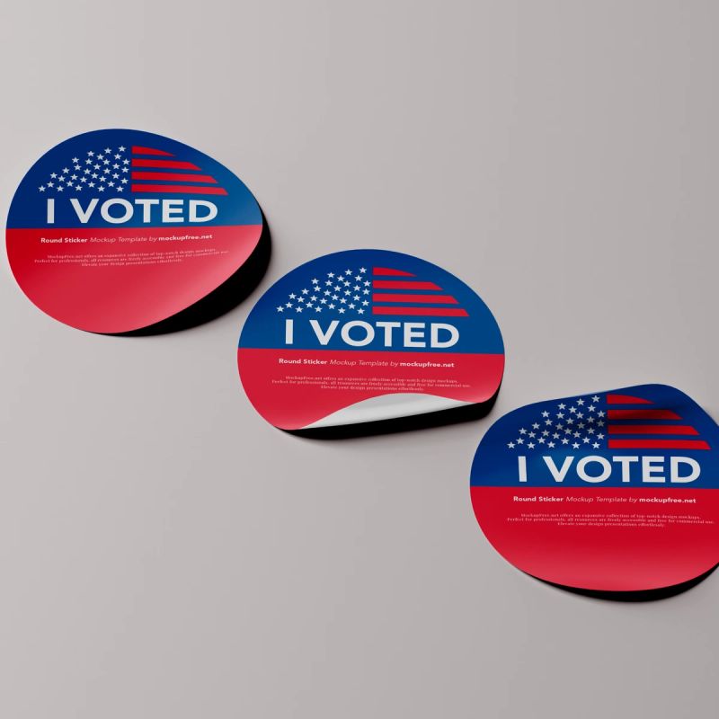 Round Stickers Mockups 3