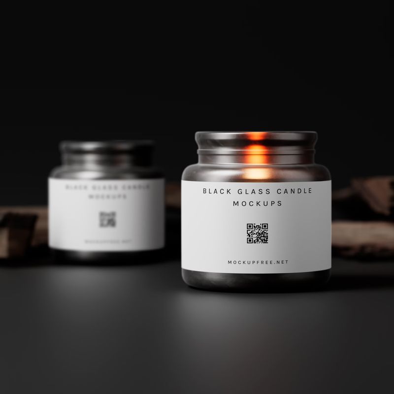 Black Glass Candle Jar Mockups 5