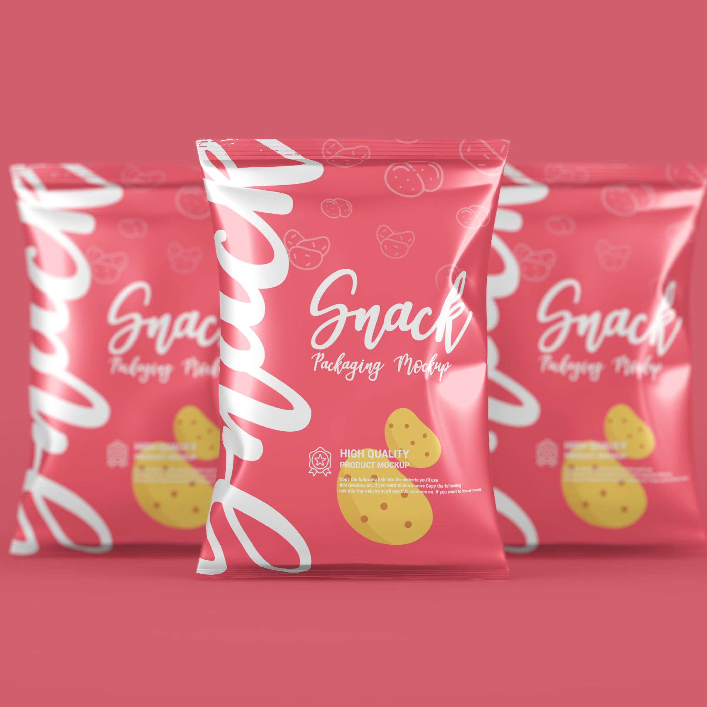 Chips Snacks Foil Pack PSD Packaging Mockup 2