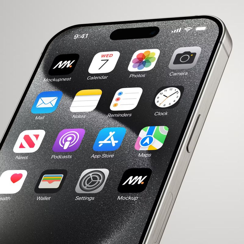 Closeup iPhone 15 Pro Max Mockup 3