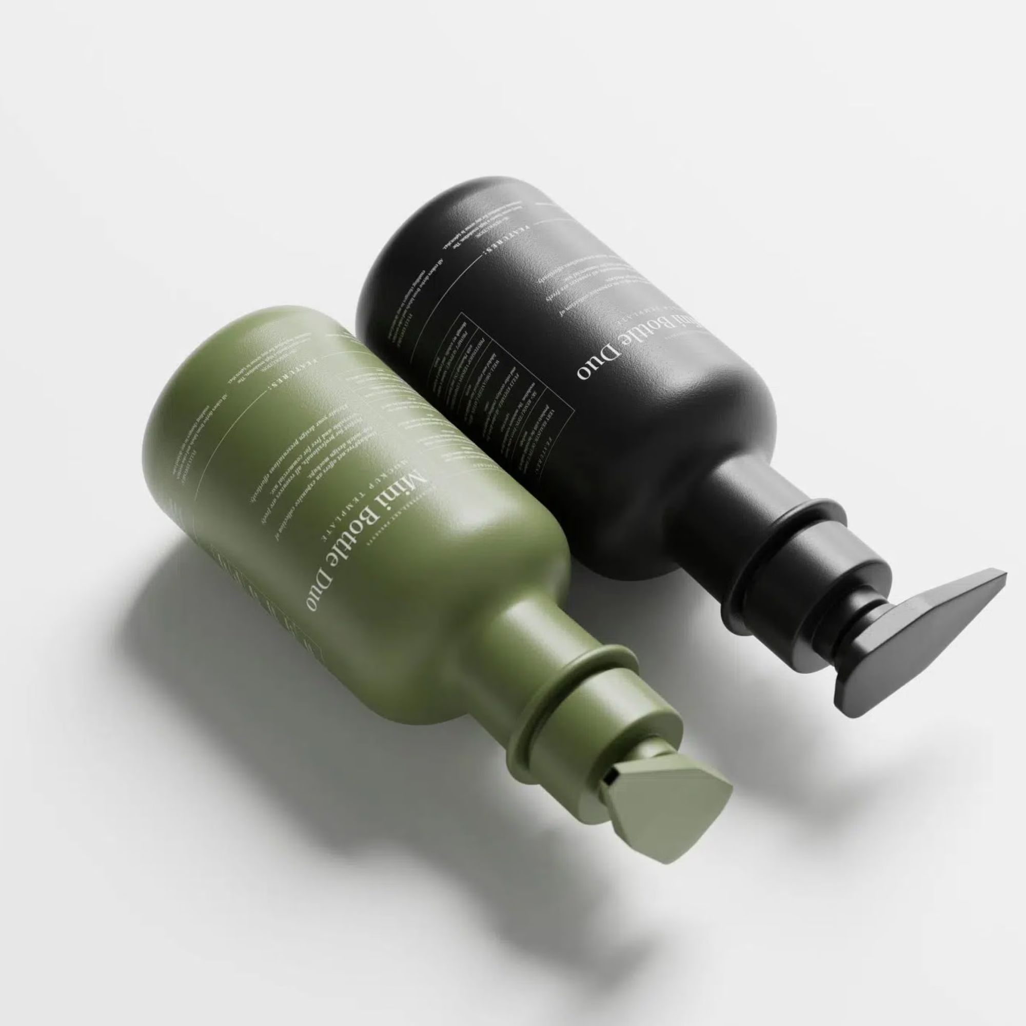 Small Plastic Bottle Pair Mockups 3