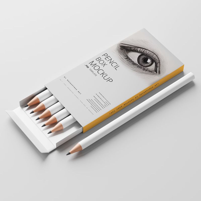 Six Pencil Packaging Box Mockup 2