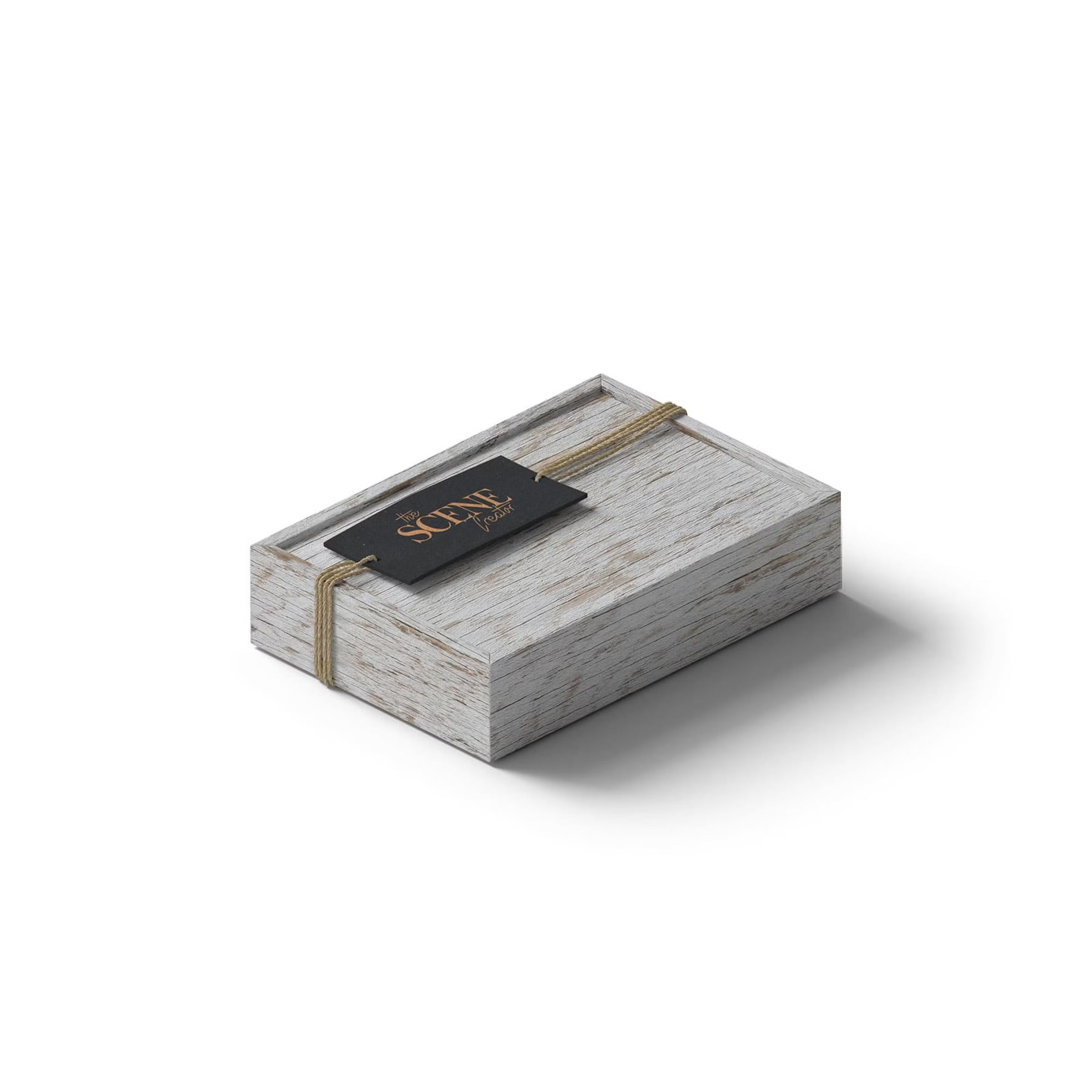 Free Wooden Box Close Mockup Isometric