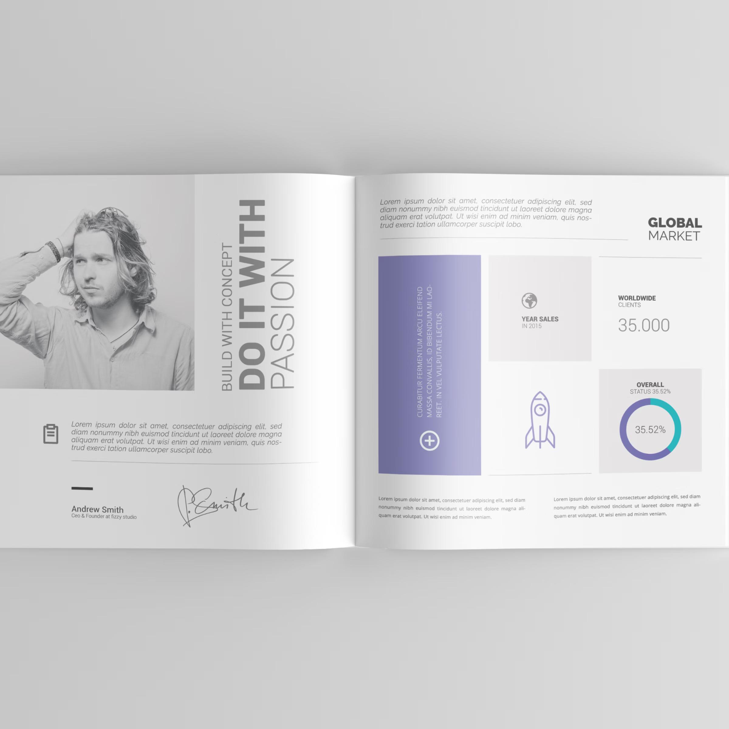 Free Square Book PSD Mockup