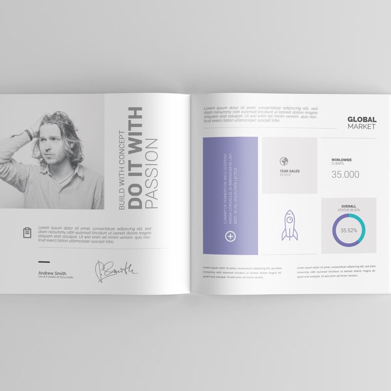 Free Square Book PSD Mockup