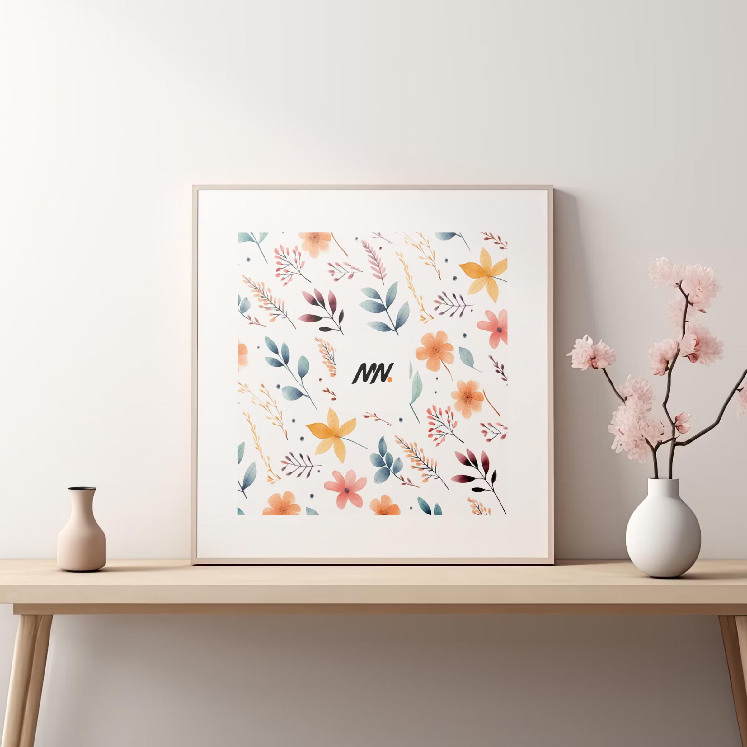 Free Square Wall Frame Mockup 3