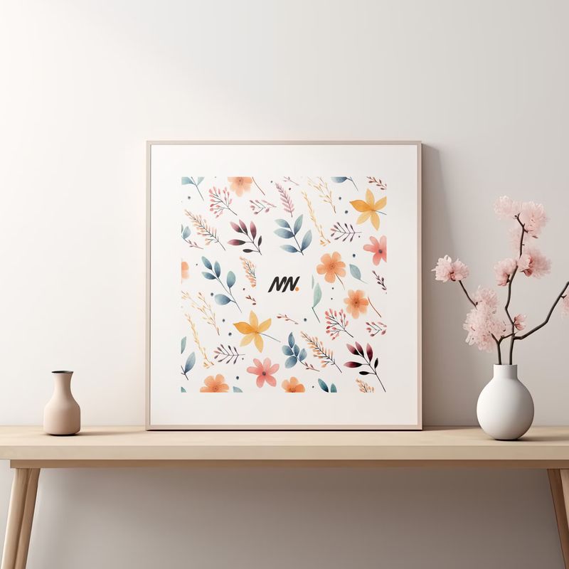 Free Square Wall Frame Mockup 3